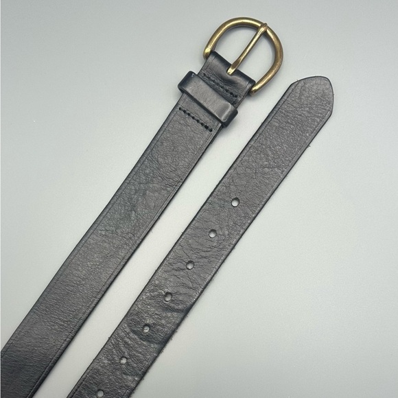 Madewell Belt Women’s XS Black Brass Buckle 26-32” Genuine Italian Leather - Picture 2 of 12